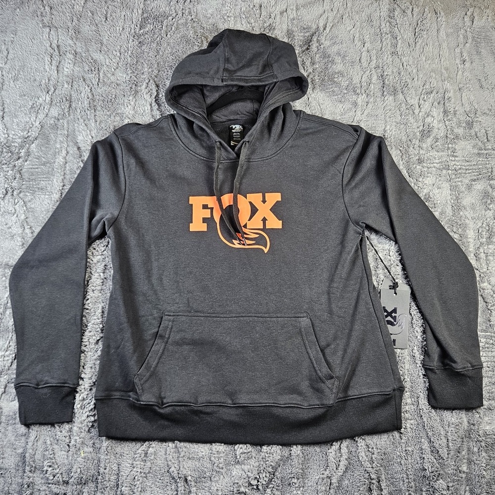 Fox Black Hoodie with Orange Logo